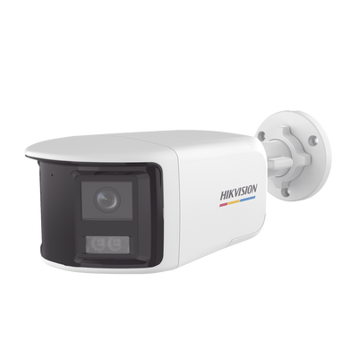 [ColorVu + Panoramica + Dual Light] Bala TURBOHD 3K (5 Megapixel) / Micrófono Integrado / Visión 180° / Imagen a Color 24/7 / 40 mts Luz Blanca + 40 mts IR / Exterior IP67 / WDR | DS-2CE12KF3TP-DLS