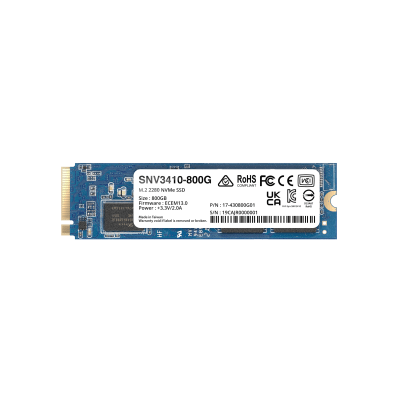 SSD NVMe M.2 SNV3410/3510 | SSD 400GB | Alto Rendimiento 400000 IOPS Lectura | 70000 IOPS Escritura | Resistencia 1022 TBW | Protección de Datos Integral | Análisis de Vida Útil | Diseñada para Sistemas Synology. | SNV3410-400G