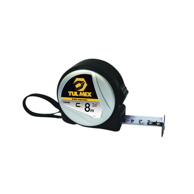 Flexómetro Magnético(Cinta de Medir) de 8 metros, Graduada por Ambos Lados. Con Botón de Freno | 93008M