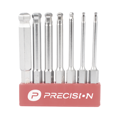 Juego de 7 Puntas Hexagonales / Allen, Milimétricas con Cabeza Redonda  para Destornillador de entrada Hexagonal de 1/4" | PST-C01-004