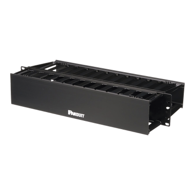 Organizador de Cables Horizontal PatchLink, Doble (Frontal y Posterior), Para Rack de 19in, 2UR | WMP1E