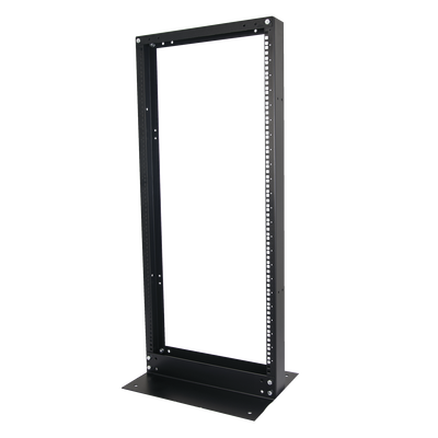 Rack de 2 Postes, Estándar 19", 24 Unidades, Fabricado en Acero, Base "L" para Anclar a Piso. | EIRL-5524