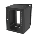 Gabinete Abatible de Pared (Con Marco Trasero) con Rack 19" de 16 Unidades. Ventana de Cristal Templado. | SR-1916-GAP-V4