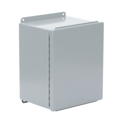 Gabinete de Bisagra Continua NEMA 12; IP66 de Uso en Intemperie, 305 x 254 x 203 mm, De Acero, Color Gris | A12108CH