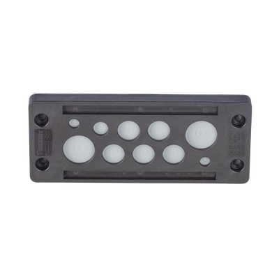 Pasacable de 10 Orificios de Marco Rectangular, IP65, 4.41" X 1.42", para Cables no Terminados, Color Negro. | CESU2-E10