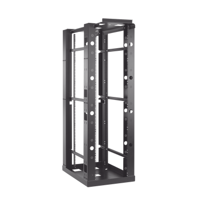 Rack de 4 Postes Sísmico, Estándar de 19 in, Rieles Con Orificio Para Tuerca Enjaulada, Fabricado en Acero, 45 Unidades de Rack, Color Negro | E4SDR19FM45U