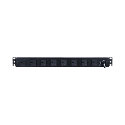 PDU Básico de Montaje en Rack, Con 10 Salidas NEMA 5-15R y Protección Contra Sobretensiones,  Enchufe de Entrada NEMA 5-15P, de 19in, 1UR, 15 Amp, 120 Vca | DP1N191015S