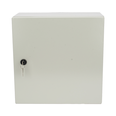 Gabinete de Acero IP66 Uso en Intemperie (400 x 400 x 200 mm) con Placa Trasera Interior de Metal y Compuerta Inferior Atornillable (Incluye Chapa y Llave PST407) | PST404020AR