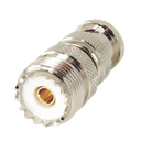 Adaptador en Linea para 50 Ohm, Conector BNC Macho-UHF Hembra (SO-239), Níquel/ Oro/ Delrin. | RFB-1136