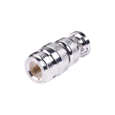 Adaptador en Linea para 50 Ohm, de Conector N Hembra a BNC Macho, Plata /Oro /Teflón. | RFN-1038-1