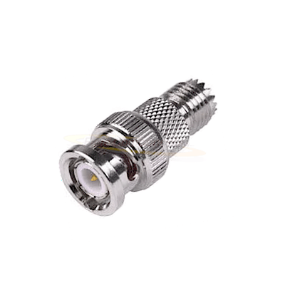 Adaptador en Línea de Conector Mini-UHF Hembra a BNC Macho, Níquel/ Oro/ Teflón. | RFU-627