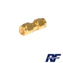 Adaptador Tipo Barril, de Conector SMA Macho a SMA Macho, Oro/ Oro/ Teflón.â€‹ | RSA-3403-1