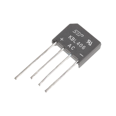 Puente Rectificador de Silicio, 4 Amp. 600 Volt, Fase Sencilla, Encapsulado KBL. | KBL-406G
