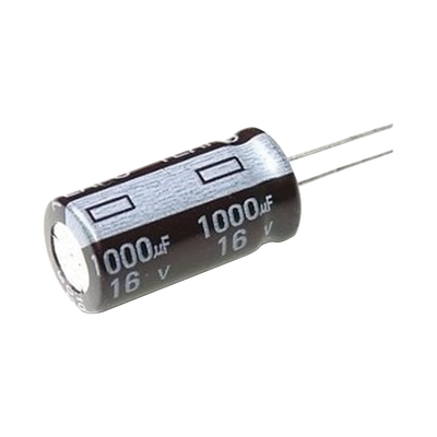 Capacitor Electrolítico de Aluminio, Radial de 1000 µFd, 16 Vcc, 105 °C, 10 x 15 mm. | CE1000/16V