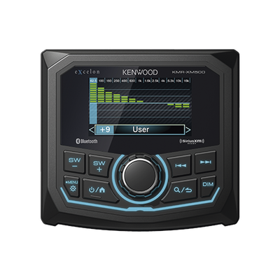 Estéreo marino sumergible IP66, con pantalla de 2.7 pulgadas, conexión Bluetooth, iluminación multicolor variable, con entrada USB | KMR-XM500