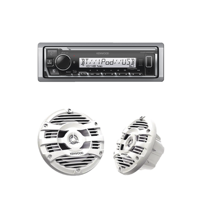 Kit de estéreo con Bluetooth KMR-M332BT | más Par de bocinas KFC-1653MRW | KE/1653MRW