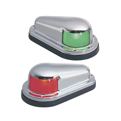 Luz de Navegación, 1 Milla Certificada A-16, Uso de Reemplazo, Embarcaciones a Vela/Motor hasta 12m, Material Latón/Acero Inoxidable, Base Polímero, Acabado Cromado/Pulido, 12V, 10W, Contactos Dorados | 0915-DP0-STS