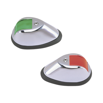 Set de Luces de Navegación Verticales en Carcasa Cromada en Color Rojo/Verde para Embarcaciones a Motor de Hasta 20 Metros | 0254-M00-DP1