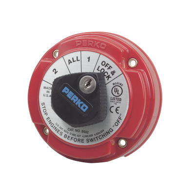 Switch Selector de Batería de Servicio Mediano con Bloqueo por Medio de Llave, para Sistemas Eléctricos Marinos | 8502DP