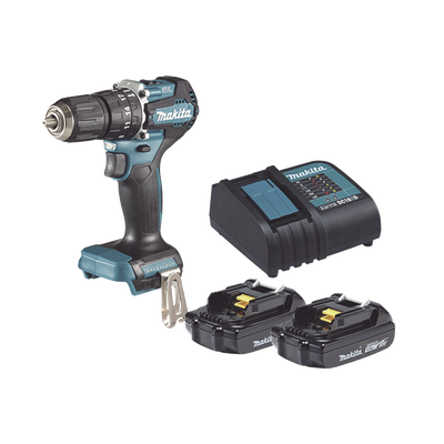 Rotomartillo/Taladro Inalámbrico SIN CARBONES, Broquero de 1/2", 1,700 RPM, 18V, Torque: 42 N.m C/2 Bat. (1.5Ah) y Cargador. | DHP487SYX2