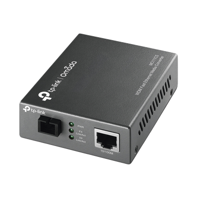 Convertidor Fibra Óptica WDM Monomodo / 1 puerto RJ45 10/100 Mbps / 1 puerto SC/UPC 100 Mbps /  Hasta 20 Km / Para su Funcionamiento Requiere el Modelo MC112CS / Plug and Play | MC111CS