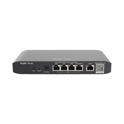 Router Balanceador con Función SD-WAN, PoE+ hasta 54 Watts, Hasta 2 Servicios de Internet y hasta 100 clientes con desempeño de 600 Mbps | RG-EG105G-P-V3