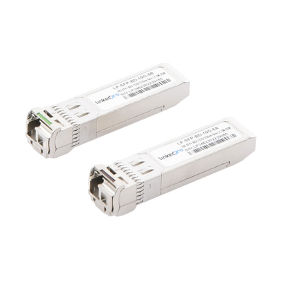 Transceptores Ópticos Bidireccionales SFP+ (Mini-Gbic) / Monomodo 1270 & 1330 nm / 10 Gbps / 10GBASE-BX / Conector LC/UPC Simplex / DDM / Hasta 5 km / 2 Piezas | LP-SFP-BD-10G-5