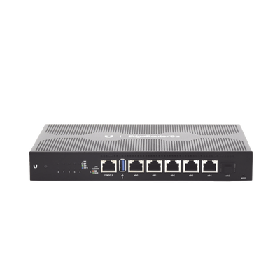 EdgeRouter 6 PoE pasivo 24 V, con 5 puertos 10/100/1000 Mbps + 1 puerto SFP, con funciones avanzadas de ruteo | ER-6P