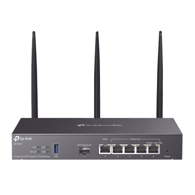 Router Omada VPN / SDN Multi-WAN Gigabit / 1 Puerto WAN SFP Gigabit / 1 Puerto WAN RJ45 Gigabit / 2 Puertos LAN RJ45 Gigabit / 2 Puertos Configurables LAN/WAN / 150,000 Sesiones Concurrentes / Administración Centralizada Omada o Stand-Alone | ER706W