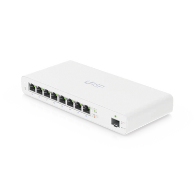 UISP Switch Gigabit PoE Pasivo de Capa 2 con 8 Puertos para Implementaciones MicroPoP | UISP-S