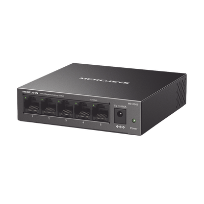 Switch NO Administrable / Para escritorio / Carcasa de metal / 5 puertos 10/100/1000 Mbps / Diseño Compacto / Plug and Play | MS105GS