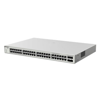 Switch Administrable PoE Capa 2+ Plus, con 48 puertos Gigabit PoE 802.3af/at + 4 SFP+ para fibra 10Gb, gestión gratuita desde la nube, 370w | RG-NBS3200-48GT4XS-P-V2