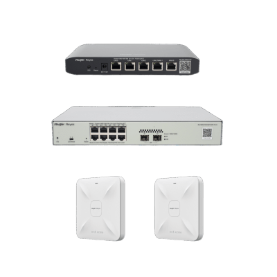 Solución Completa de Red para hasta 100 Clientes y hasta 2 servicios de Internet., Ideal para Iniciar un Proyecto de Hotelería u Oficina | RG-KIT-OH-100