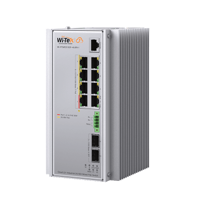 Switch Industrial Administrable Gigabit con 2 Puertos PoE bt + 6 Puertos PoE af/at o 24 V Pasivo + 2 SFP Gigabit, 240 W | WI-PCMS310GF-ALIEN-I