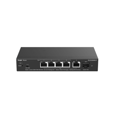Switch Administrable Capa2 PoE+ con 5 puertos Multi-Gigabit 2.5Gb, hasta 70w PoE | RG-ES206MG-P