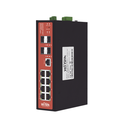 Switch Industrial administrable PoE, puerto 1-2 PoE 24/48. puertos 3-8 puertos 802.3 af/at/bt, hasta 60 W | WIPMS312GFIV2