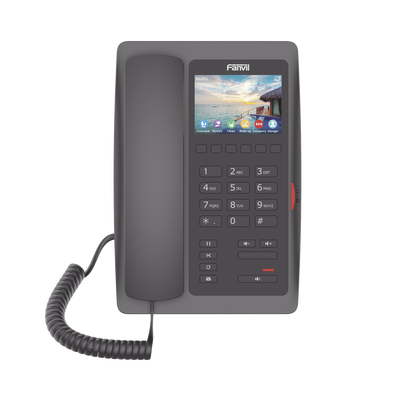 (H5W Color Negro)Teléfono IP WiFi para Hotelería, profesional de gama alta con pantalla LCD de 3.5 pulgadas a color, 6 teclas programables para servicio rápido (Hotline) PoE | H5WB