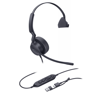 Diadema Alámbrica Yealink UH42 Mono con Audio HD y Conectividad USB-C/A Certificada con Microsoft Teams | UH42-MONO-TEAMS-USB-C/A