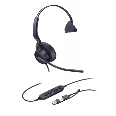 Diadema Alámbrica Yealink UH46 Mono USB-C/A Certificada con Microsoft Teams | UH46-MONO-TEAMS-USB-C/A