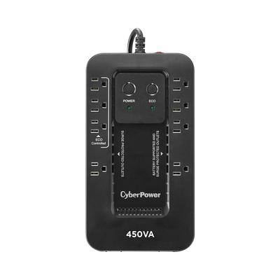 UPS de 450 VA/260 W, Topología Standby con Modo Ahorrador ECO, Entrada 120 Vca NEMA 5-15P, Con 8 Tomas NEMA 5-15R | EC450G