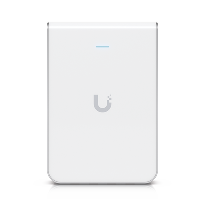 Access Point UniFi U6 In Wall/Montaje p/pared, WIFI 6 2.4 Y 5 Ghz, hasta 5.3 Gbps, 1 pto PoE In, 4 ptos secundarios (1 PoE Out) | U6-IW