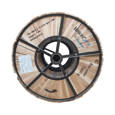 Carrete de 4 Km Fibra Óptica Aerea Figura 8 Armada Antirroedor G.652D, Monomodo de 12 Hilos, Exterior,  Span 120 | GYFC-8S-12C-S120/4KM