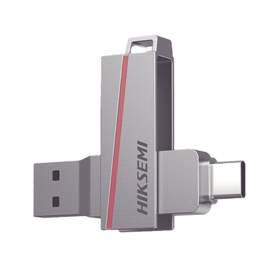 Memoria USB Dual de 128 GB / USB-C y USB-A / Transferencia de Alta Velocidad / Metálica / Compatible con Dispositivos Móviles, Windows, Mac y Linux | HS-USB-E307C/128G