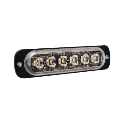 Luz Auxiliar de 6 LED, Roja, Bisel Negro, Lente Transparente | SP6R