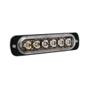 Luz Auxiliar de 6 LED, Roja, Bisel Negro, Lente Transparente | SP6R