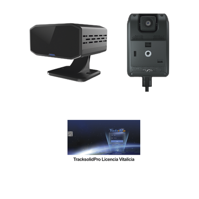 KIT Dashcam con sistema de control ADAS (asistencia de manejo) y Camara DMS con IA (JC170) / Multiples alarmas /Comunicación dos vías / ideal para flotas vehiculares / Facil instalacio / Incluye licencia vitalicia plataforma TrackSolidPro | JC261DMSV