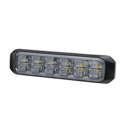 [SP18RWB] Luz Auxiliar de 18 LED, SAE, Tricolor, Bisel Negro, Rojo/Blanco/Azul, Lente Transparente | SP18RWB