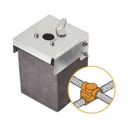[AT-W40/W40/XS] Molde de grafito horizontal unión en cruz sobrepuesta de cable 4/0 AWG (pasante) con cable 4/0 AWG (terminal). | AT-W40/W40/XS