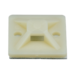 [SMP12A-C] Montaje-Sujetador Adhesivo STRONGHOLD de 4 Vías de 3/4" x 3/4" x 1/4", Color Natural,  Nylon 6.6 Retardante de Llamas V-2, Paquete de 100pz | SMP12A-C