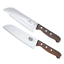 [6.8520.17G/P] Set de 2 Cuchillos Santoku Wood de Mango de Madera Palissandro Victorinox. La combinación Ideal para La Cocina. | 6.8520.17G/P